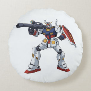 Klassischer Retro RX-78-2 Gundam Mecha Anime Illus Rundes Kissen