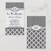 Klassischer Retro Schwarz und Weiß Paris Stil Visitenkarte (Vorne/Hinten)