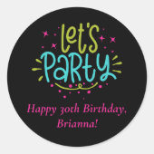 Klassischer Retro Simple Feiern zum Geburtstag Runder Aufkleber (Vorderseite)