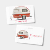 Klassischer Retro Teardrop Camper Thunder_Cove Ausweis (Vorder- & Rückseite)