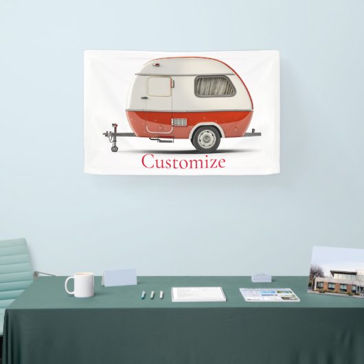 Klassischer Retro Teardrop Camper Thunder_Cove Banner (Messe)