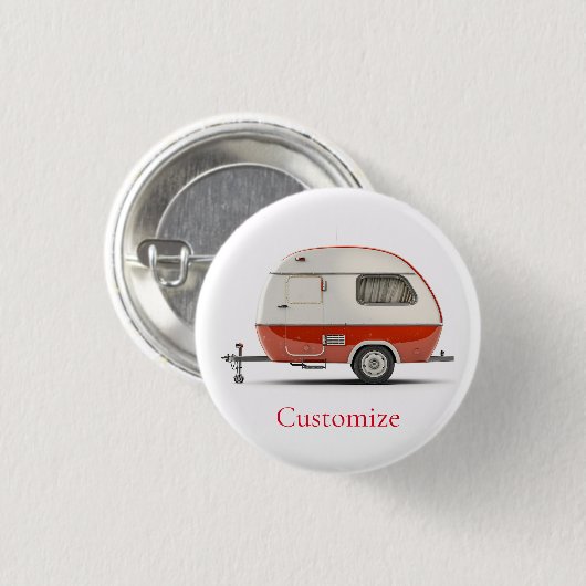 Klassischer Retro Teardrop Camper Thunder_Cove Button (Vorne & Hinten)