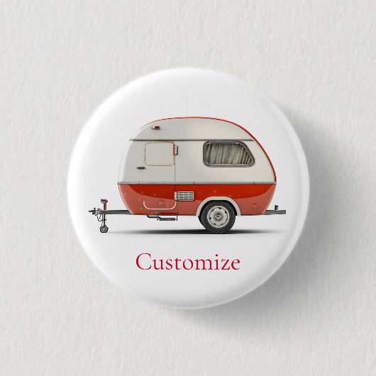 Klassischer Retro Teardrop Camper Thunder_Cove Button (Vorderseite)