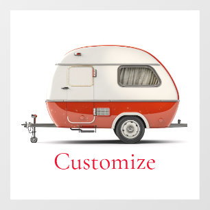 Klassischer Retro Teardrop Camper Thunder_Cove Fensteraufkleber