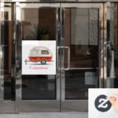 Klassischer Retro Teardrop Camper Thunder_Cove Fensteraufkleber (Büro Tür)