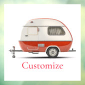 Klassischer Retro Teardrop Camper Thunder_Cove Fensteraufkleber (Blatt 3)