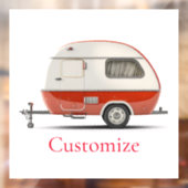 Klassischer Retro Teardrop Camper Thunder_Cove Fensteraufkleber (Blatt 2)