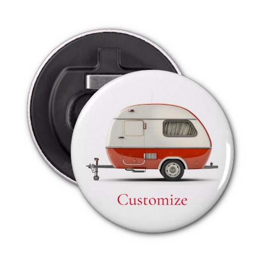 Klassischer Retro Teardrop Camper Thunder_Cove Flaschenöffner (Vorderseite)
