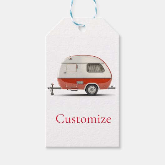 Klassischer Retro Teardrop Camper Thunder_Cove Geschenkanhänger (Vorderseite)