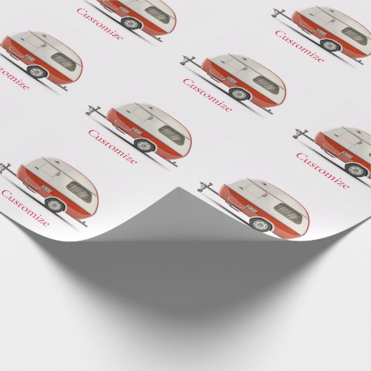 Klassischer Retro Teardrop Camper Thunder_Cove Geschenkpapier (Ecke)