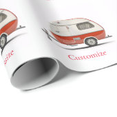 Klassischer Retro Teardrop Camper Thunder_Cove Geschenkpapier (Rolleneckpunkt)