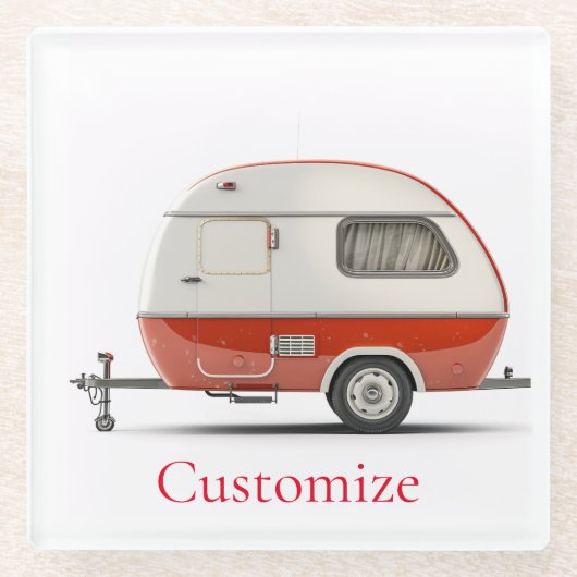 Klassischer Retro Teardrop Camper Thunder_Cove Glasuntersetzer (Vorderseite)