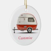 Klassischer Retro Teardrop Camper Thunder_Cove Keramik Ornament (Rechts)