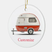 Klassischer Retro Teardrop Camper Thunder_Cove Keramik Ornament (Links)