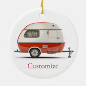 Klassischer Retro Teardrop Camper Thunder_Cove Keramik Ornament (Hinten)