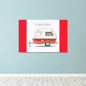 Klassischer Retro Teardrop Camper Thunder_Cove Leinwanddruck (Insitu (Holzboden))