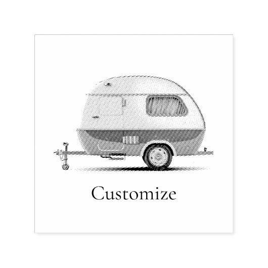 Klassischer Retro Teardrop Camper Thunder_Cove Permastempel (Design)