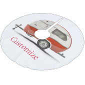 Klassischer Retro Teardrop Camper Thunder_Cove Polyester Weihnachtsbaumdecke (Schrägansicht)