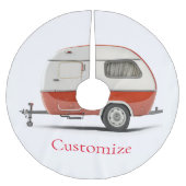 Klassischer Retro Teardrop Camper Thunder_Cove Polyester Weihnachtsbaumdecke (Vorderseite)