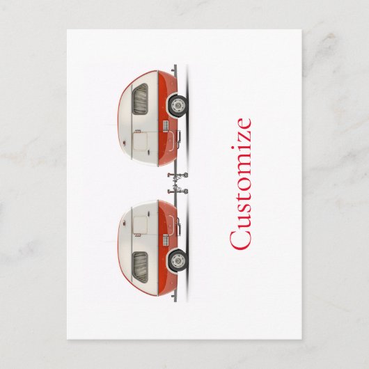 Klassischer Retro Teardrop Camper Thunder_Cove Postkarte (Vorderseite)