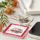 Klassischer Retro Teardrop Camper Thunder_Cove Schlüsselanhänger (Vorderseite rechts)