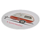 Klassischer Retro Teardrop Camper Thunder_Cove Schneidebrett (Ecke)