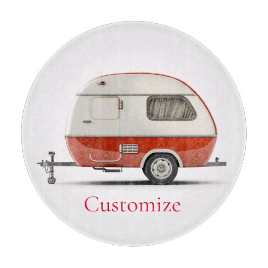 Klassischer Retro Teardrop Camper Thunder_Cove Schneidebrett (Vorderseite)
