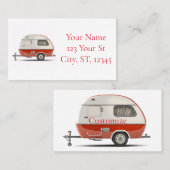 Klassischer Retro Teardrop Camper Thunder_Cove Visitenkarte (Vorne/Hinten)