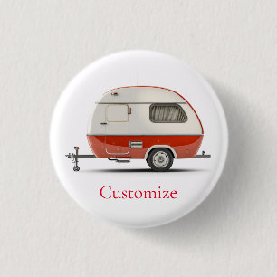 Klassischer Retro-Tränen-Tropfen-Camper Thunder_Co Button