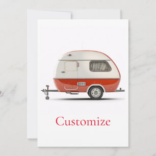 Klassischer Retro-Tränen-Tropfen-Camper Thunder_Co Einladung