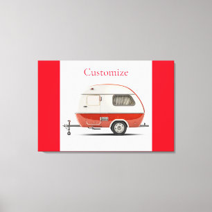 Klassischer Retro-Tränen-Tropfen-Camper Thunder_Co Leinwanddruck