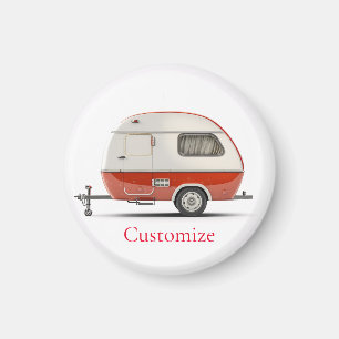 Klassischer Retro-Tränen-Tropfen-Camper Thunder_Co Magnet