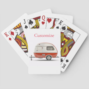 Klassischer Retro-Tränen-Tropfen-Camper Thunder_Co Spielkarten