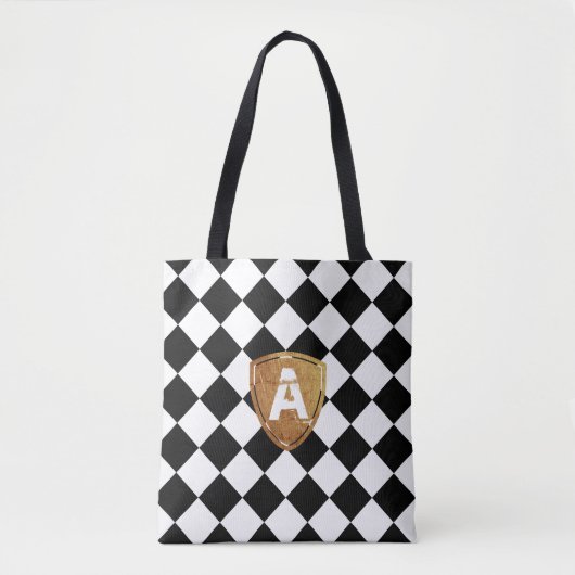 Klassischer Rhombus Schwarz/Weiß mit Monogram Tasche (Vorderseite)