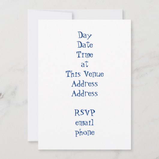 Klassischer Rock-and-Roll Jive Tanzen Einladung (Rückseite)