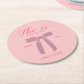 klassischer rosa Coquette-Junggeselinnen-Abschied Runder Pappuntersetzer (Angewinkelt)