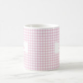 Klassischer rosa Gingham mit personalisiertem Name Kaffeetasse (Mittel)