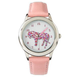 Klassischer Rosa Horst Pony Armbanduhr