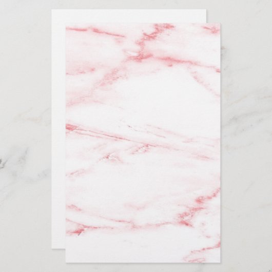 Klassischer rosa Marmor Briefpapier (Vorne/Hinten)