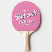 Klassischer rosa Retro-Familienname & Jahr