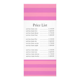Klassischer Rosa Stripe Business Price Werbekarte