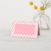 Klassischer Rosa Weißer Schachtel Gingham Platzkarte (Vorderseite)