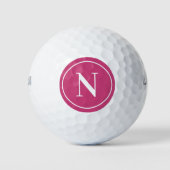 Klassischer rosafarbener, Personalisierter Monogra Golfball (Vorderseite)