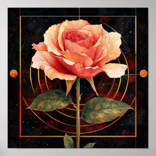 Klassischer Rosenblumen-Wandbehang DIY-Dekor Poster