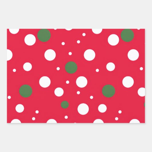 Klassischer, rot-grüner und weißer Urlaubsarm Geschenkpapier Set (Vorderseite 3)