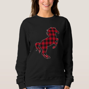 Klassischer Rot- und Schwarzbüffel Kariertes Pferd Sweatshirt