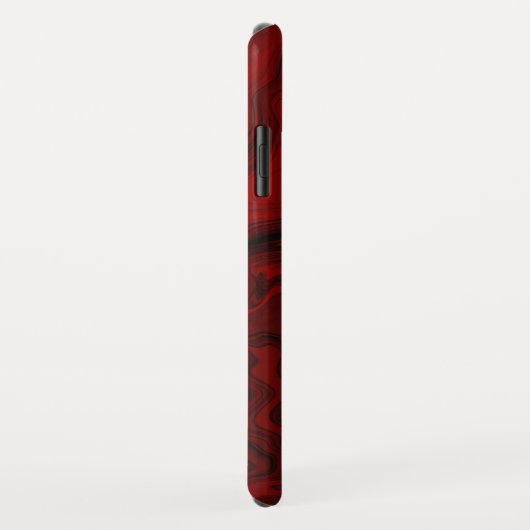 Klassischer Rot- und Schwarzer Marmor Case-Mate iPhone Hülle (Hinten/Rechts)