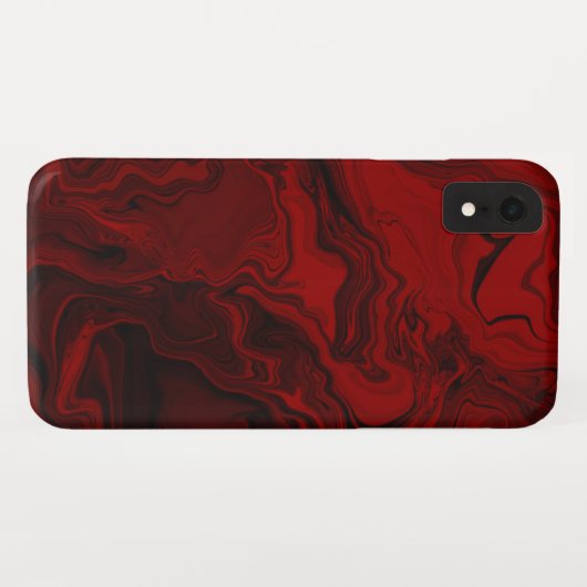 Klassischer Rot- und Schwarzer Marmor Case-Mate iPhone Hülle (Rückseite (Horizontal))
