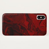 Klassischer Rot- und Schwarzer Marmor Case-Mate iPhone Hülle (Rückseite (Horizontal))