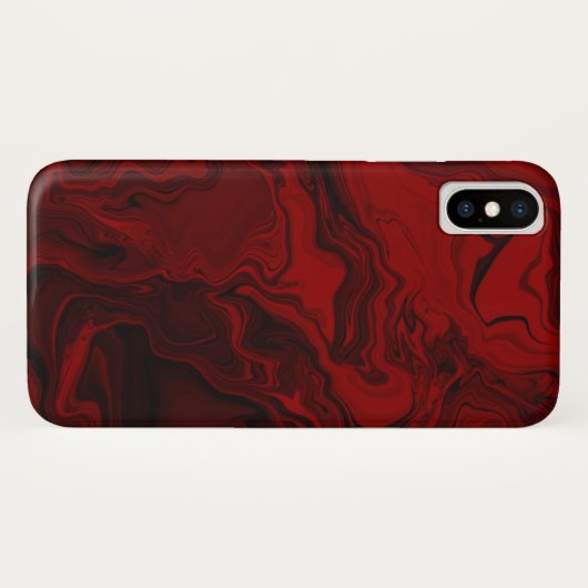 Klassischer Rot- und Schwarzer Marmor Case-Mate iPhone Hülle (Rückseite (Horizontal))